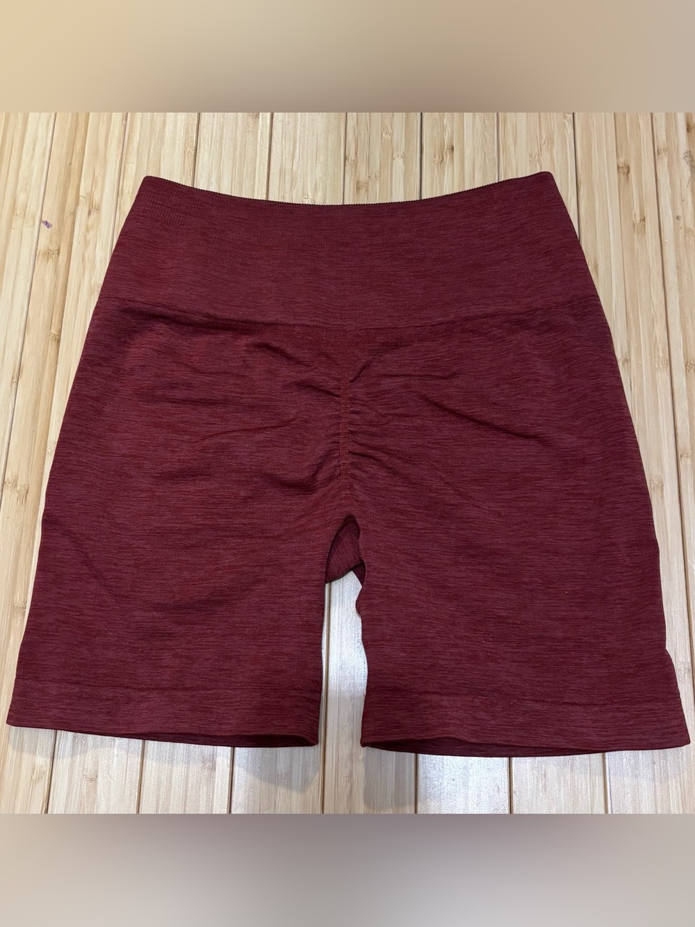 Scrunchie butt bike shorts. Size S. Red brick color. EUC.